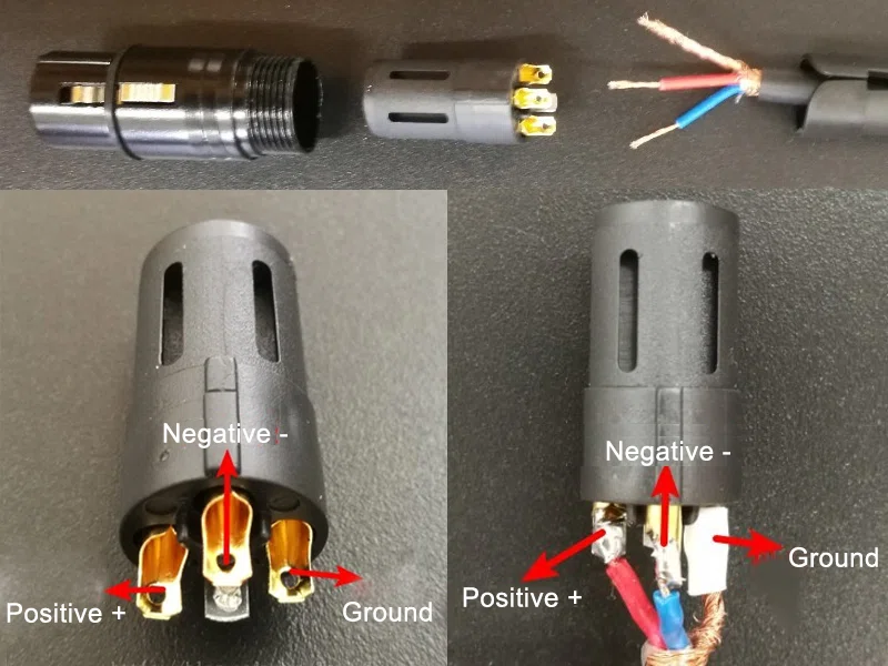 Припаяйте гнезда XLR