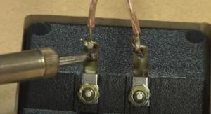 solder flow into both sides of the terminal