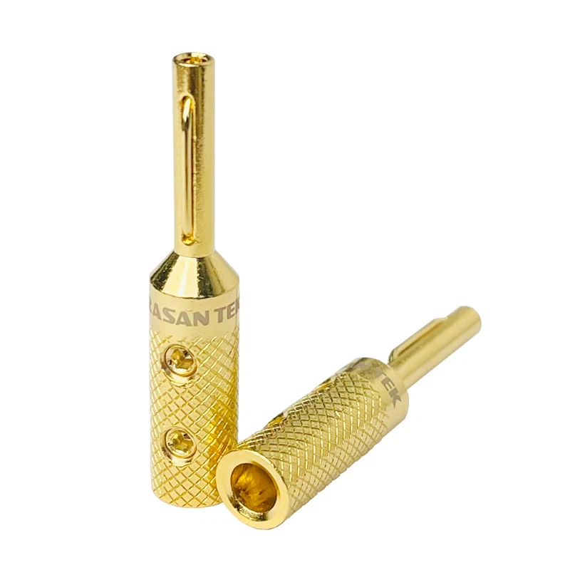 Conectores de cable de altavoz chapados en oro de 24 quilates