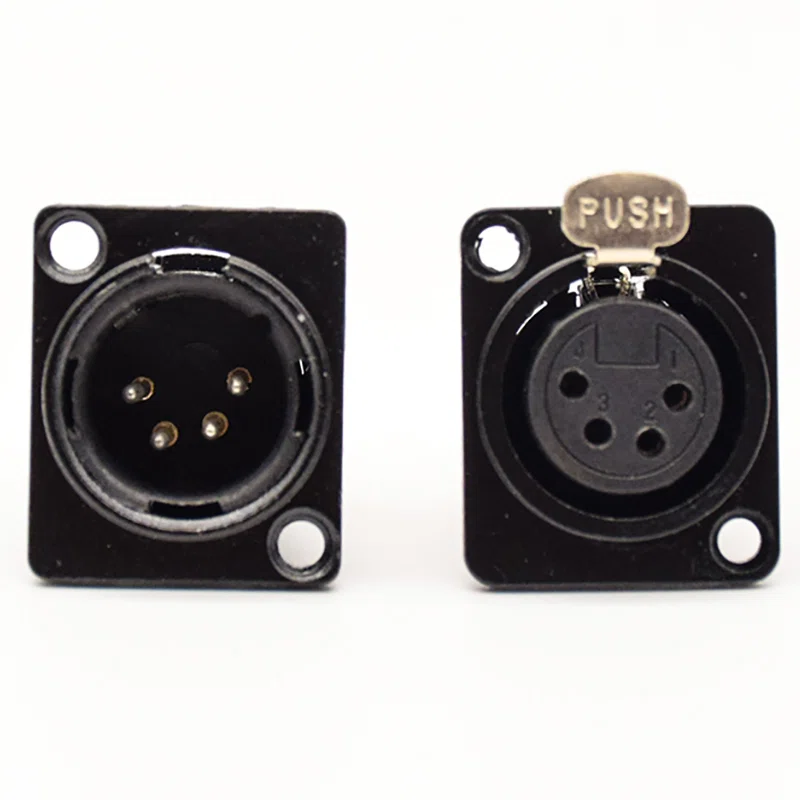 4 针 XLR 公型和母型面板安装