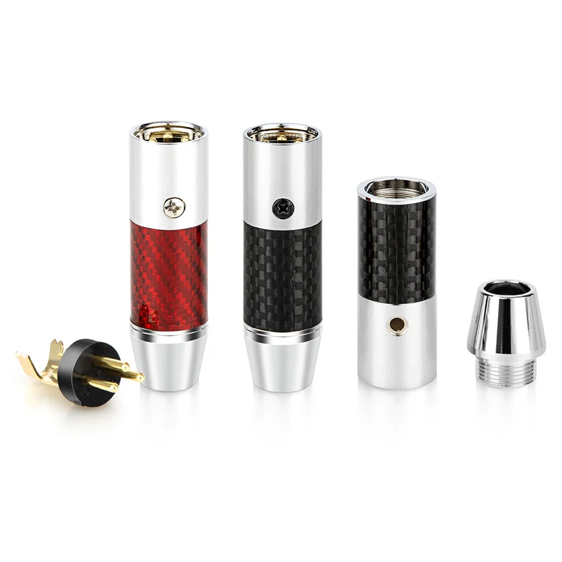 用于 8-10MM 卡尺的黄铜碳纤维镀金 Xlr 公连接器