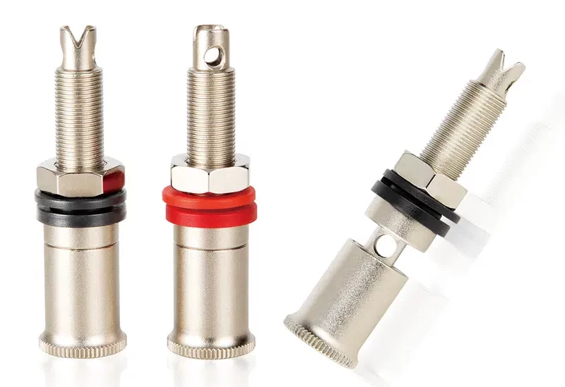 Bornier femelle pour haut-parleur d'amplificateur, à filetage long, plaqué nickel