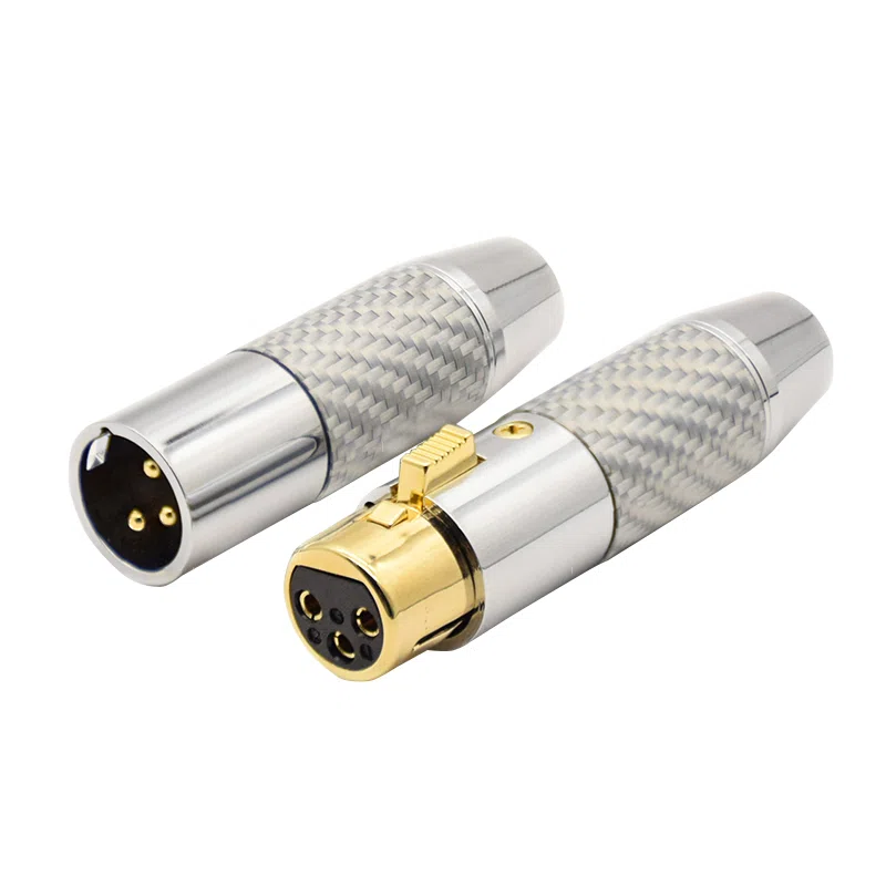 高品质黄铜平衡 XLR 麦克风电缆连接器