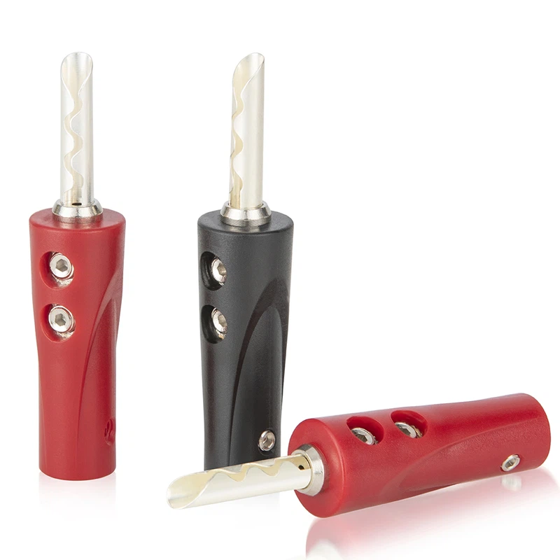 Conector banana de bloqueo plateado