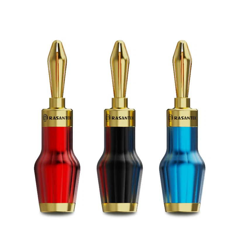 mejor conector banana hifi chapado en oro