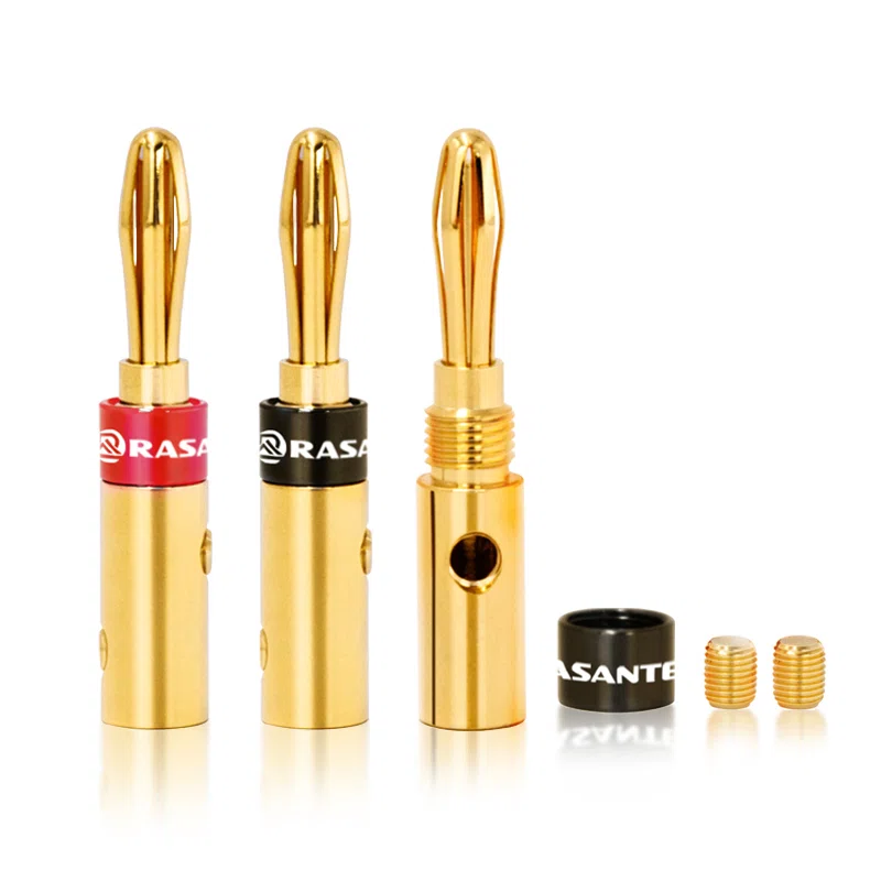 los mejores conectores banana para altavoces hifi chapados en oro