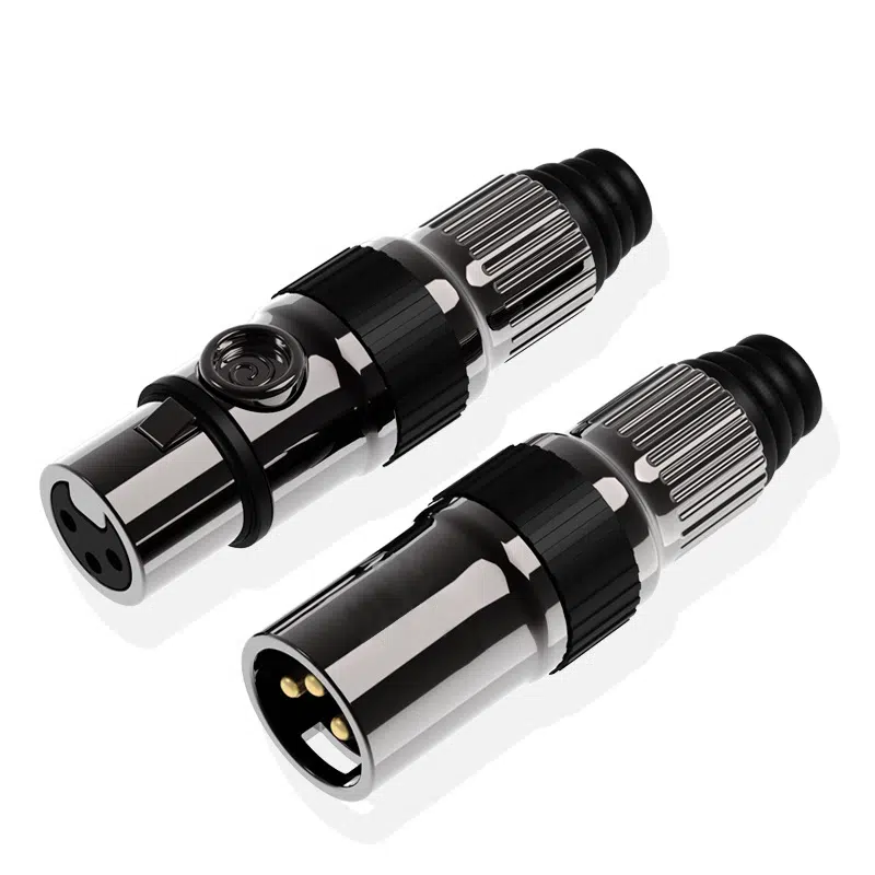 镀金 3 针 XLR 平衡电缆连接器音频插孔