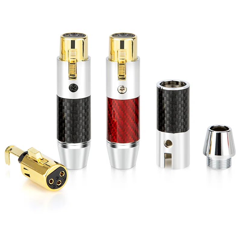 用于音频线的镀金碳纤维 XLR 母连接器