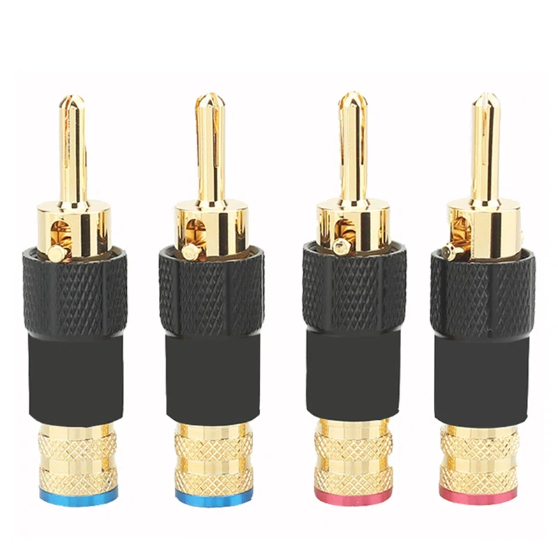 conector de cable de altavoz chapado en oro