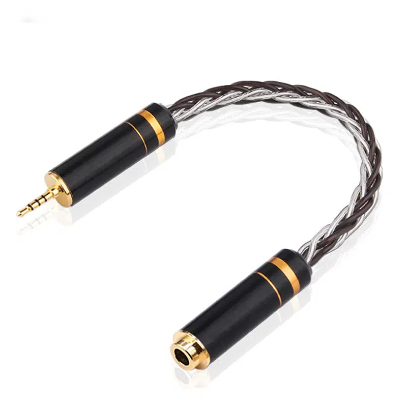 2,5 mm Trrs symmetrisch auf 4,4 mm symmetrisch weiblich Occ Reines Silber Hifi Adapterkabel