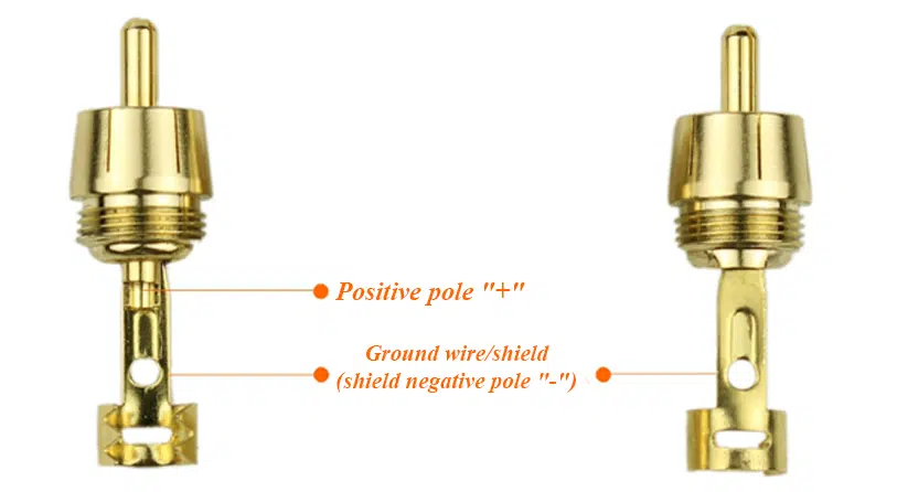 um grande plano de um par de parafusos dourados