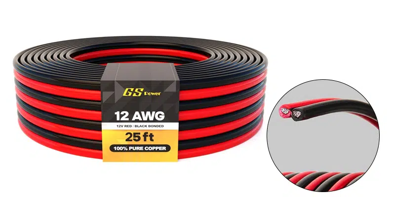 GS Power 12 AWG (American Wire Gauge) Flexible OFC Zip Cord Speaker Cable