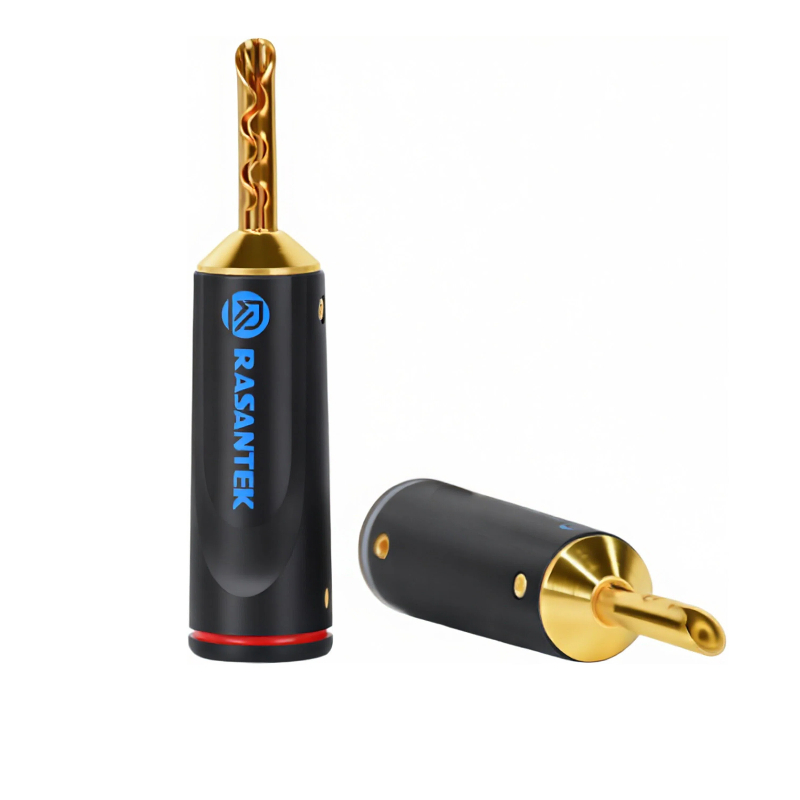 Conector tipo «banana» Premium HiFi BFA (punta dentada) – Conector chapado en oro para cable de altavoz, para bornes de amplificador - B040